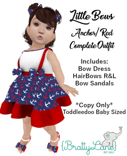 {BL}Little Bows Complete Outfit-Anchor/Red(Boxed)