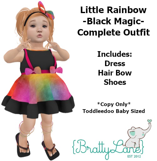 {BL}Little Rainbow Complete Outfit-Black/Magic(Boxed)