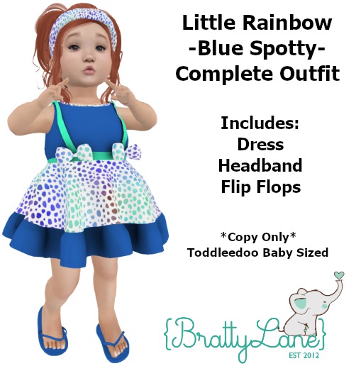 {BL}Little Rainbow Complete Outfit-Blue/Spotty(Boxed)