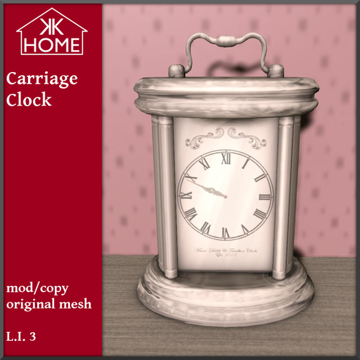 KK HOME - CHIMING CARRIAGE CLOCK SILVER, mesh clock, antique clock, table clock