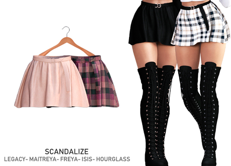 Second Life Marketplace - SCANDALIZE. Linzy Skirt. Nude