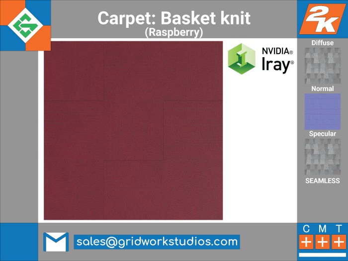Carpet Basket Knit(Raspberry Tile)