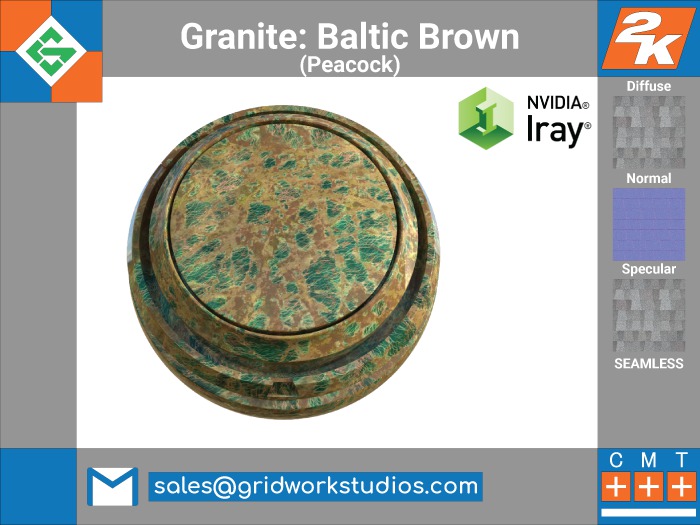 [ G.W.S. ] Baltic Brown Granite(Peacock)