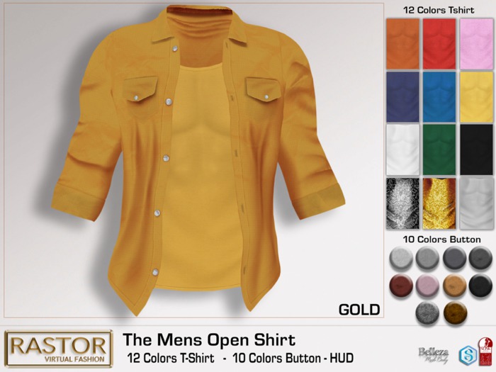 RASTOR The Men's Open Shirt GOLD
