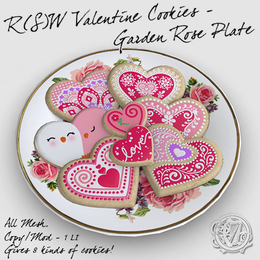 R(S)W Valentine Cookie Plate - Garden Rose