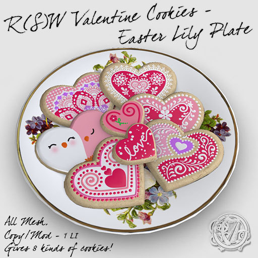 R(S)W Valentine Cookie Plate - Easter Lily