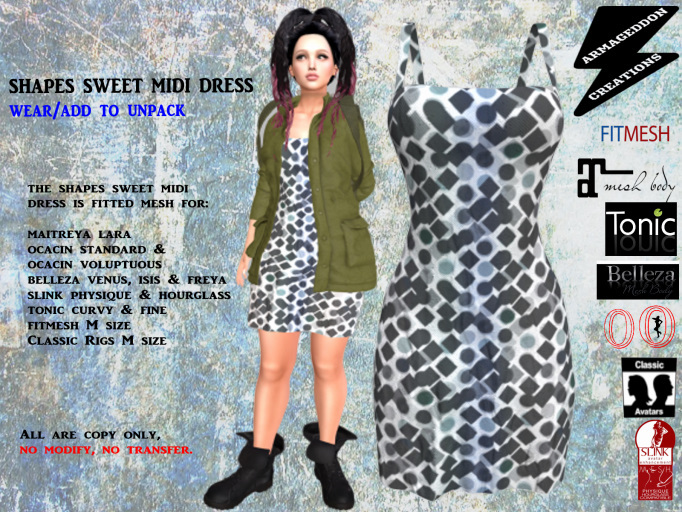 SWEET MIDI DRESS FOREST SHAPES 200125