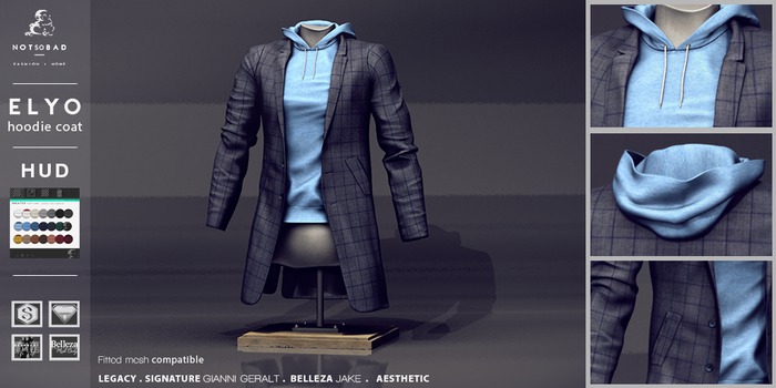 not so bad . mesh . ELYO hoodie coat . blue plaid