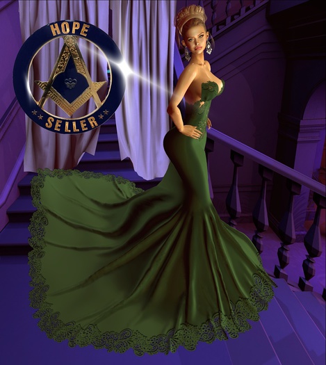 [HS]Arya Gown Dress [Green]