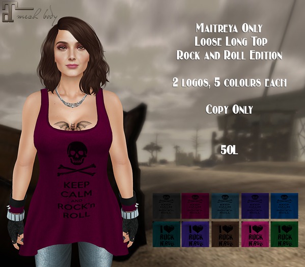 Maitreya, long loose top, Rock n Roll Edition