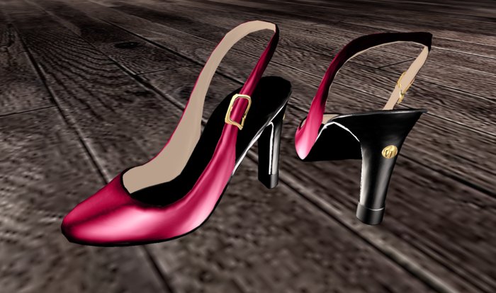 *VLC* Slingback Pumps - Magenta Red