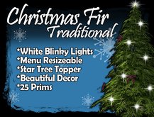 MG - Decorated Christmas Green Fir - w/Blinky White Lights