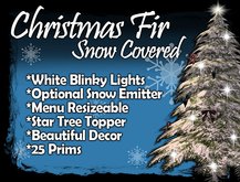 MG - Decorated Christmas Snow Fir - w/Blinky White Lights