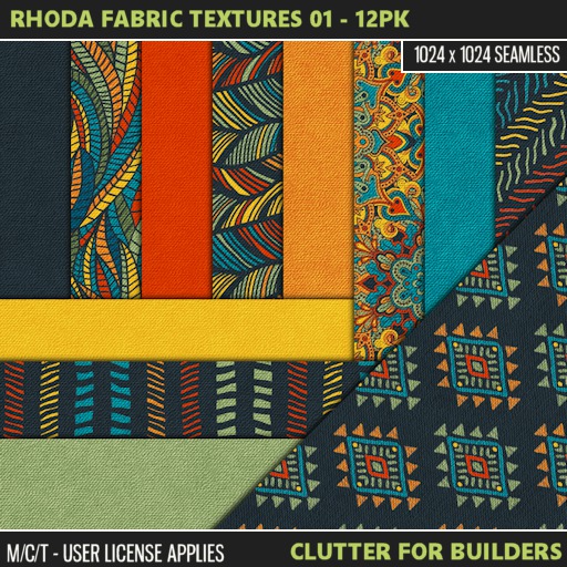 Clutter - Rhoda Fabric Textures 01 - 12PK