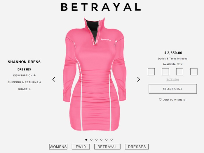 BETRAYAL. Shannon Dress PINK