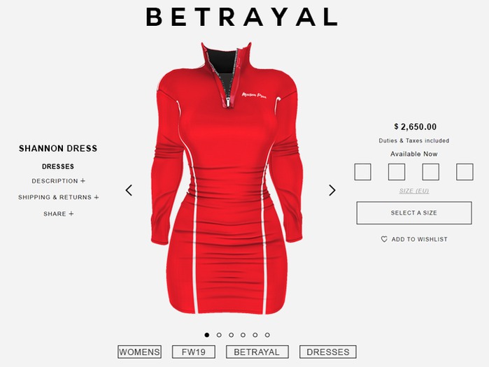 BETRAYAL. Shannon Dress RED Maitreya, Hourglass, Freya, Legacy