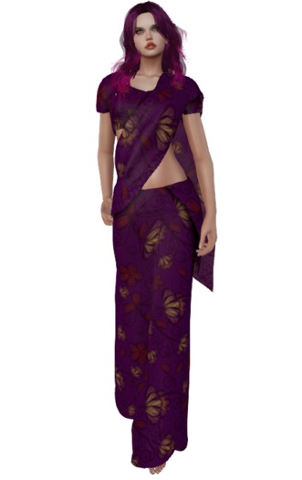 Saree Bazaar - Purple Blooms Saree