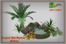 Lady's Garden - Tropical Mini Waterfall 18 Prim