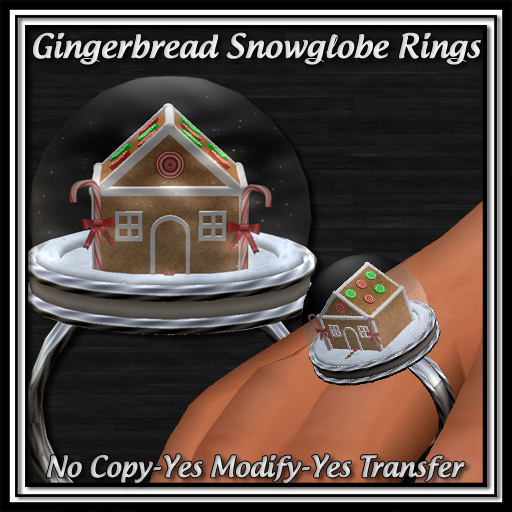 *ICED* Gingerbread Snowglobe Rings