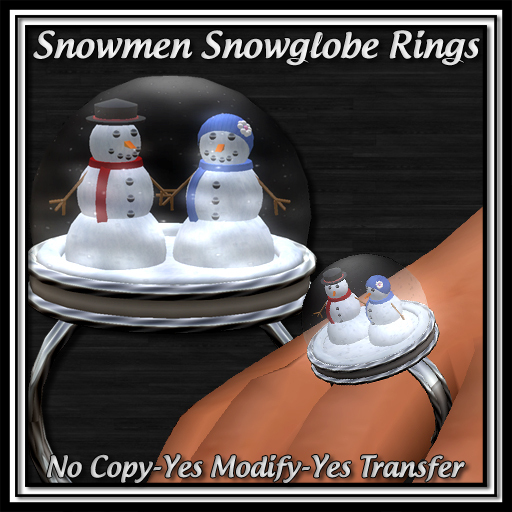 *ICED* Snowmen Snowglobe Rings