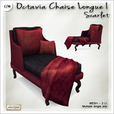 [V/W] Octavia Chaise Longue I - Scarlet - Vintage Lounge chair, multiple single sits - Mesh furniture 