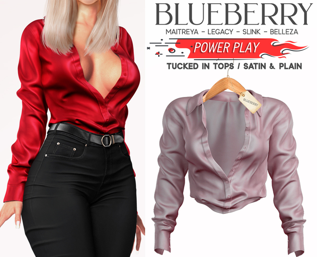 Blueberry - Power Play - Tucked In Tops - Soft Pink