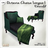 [V/W] Octavia Chaise Longue I - Emerald - Vintage Lounge chair, multiple single sits - Mesh furniture