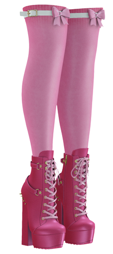 Limited Addiction - Ashley Socks/Boots - Pinks