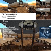 The Guernsey Farm with animated cows & milking-box