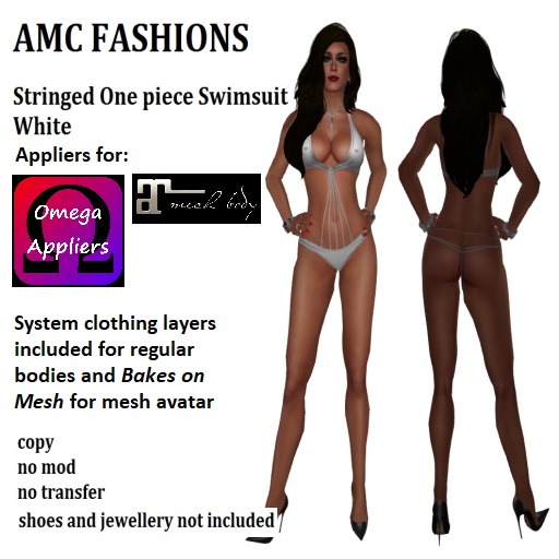 AMC Stringed One piece Swimsuit White