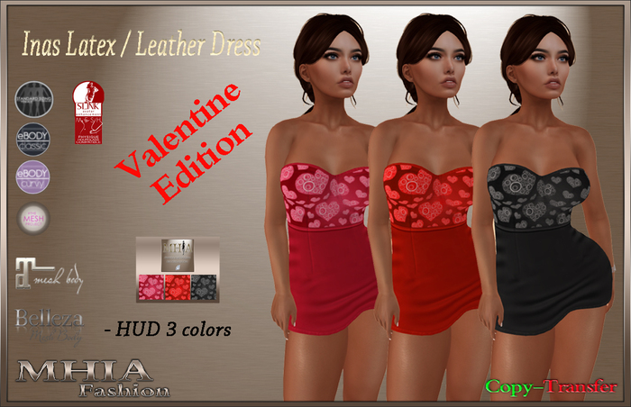 [MHIA] Inas Latex_Leather Dress with HUD (Valentine Ed.)