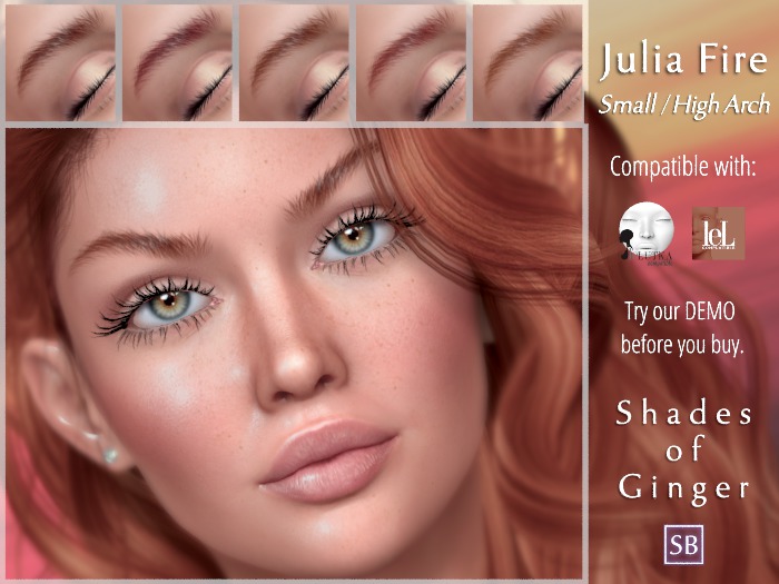Eyebrows, Lelutka: JuliaFire.Small.HighArch.Ginger