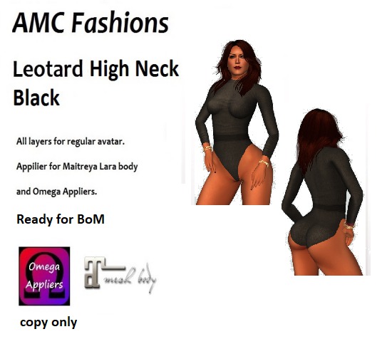 AMC Leotard High Neck Black