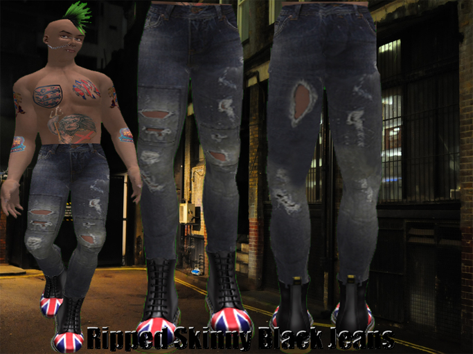 [Ripped Jeans] Ripped Skinny Black Jeans
