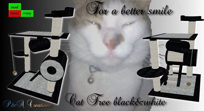 P&A Creations Kitty Tree Black&white