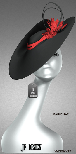 JF Design - Marie Hat - Black/Red