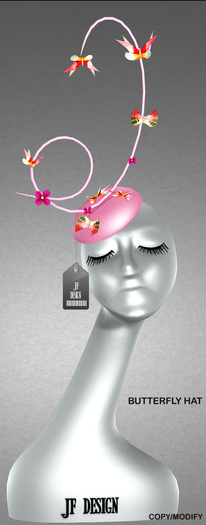 JF Design - Butterfly Hat - Pink