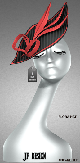 JF Design - Flora Hat - Black/Red