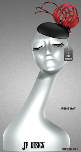 JF Design - Rene Hat - Black/Red
