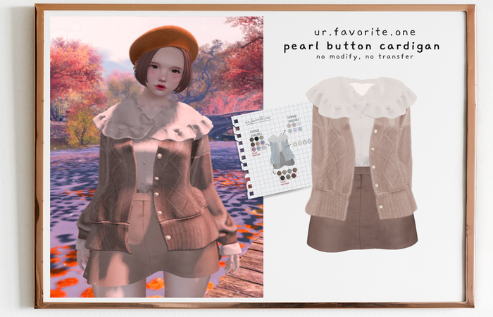 ::{u.f.o}::pearl button cardigan - peach