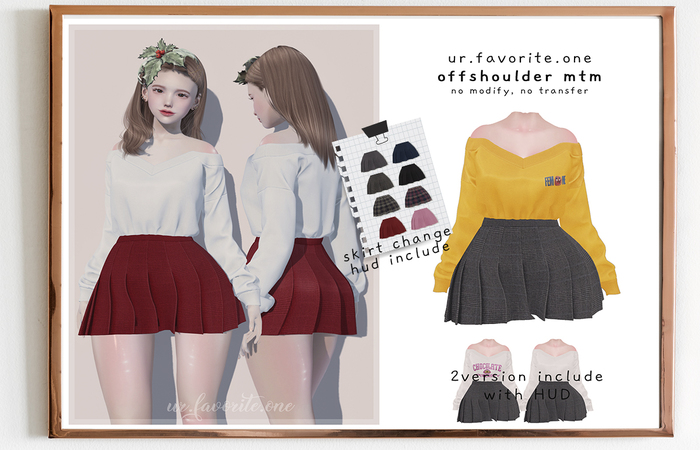 ::{u.f.o}::offshoulder mtm - yellow<WEAR>