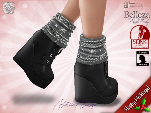 ♥ Scandinavian Grey Black Boots ♥