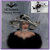 [!Clowes] - FUR mesh & Hat Silk Black&White