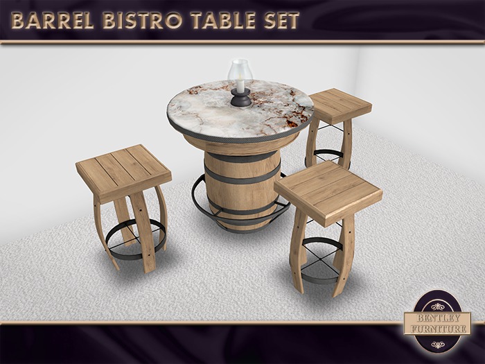 Barrel Bistro Table Set - PG Version - BOXED