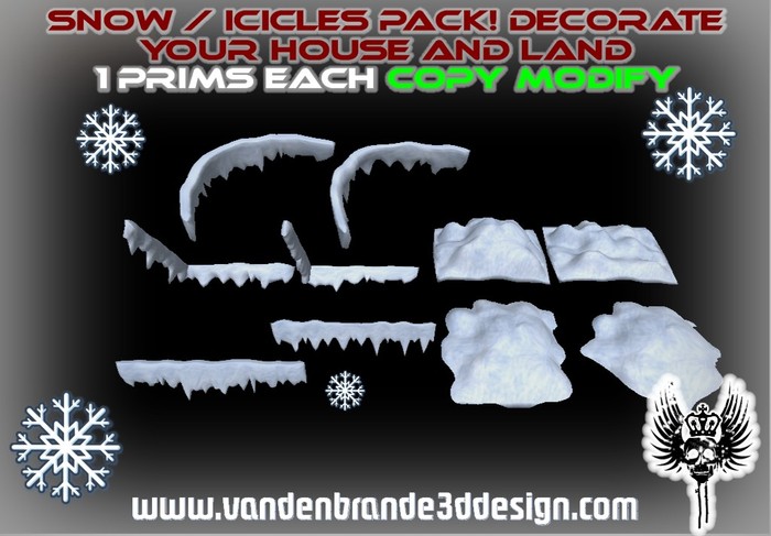 ~ Christmas SNow / Icicles Pack, Decorate Your land!