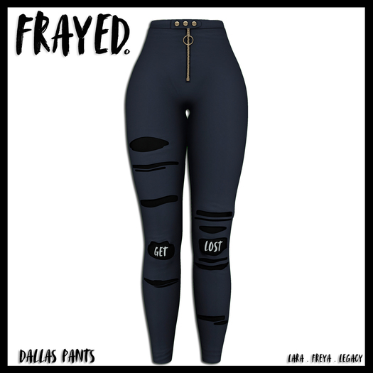 Frayed - Dallas Pants - Blue