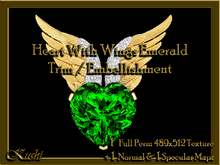 !Kushi! HeartWithWings489X512EMERALD Textures -WearToUnpack