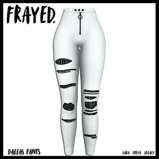 Frayed - Dallas Pants - White