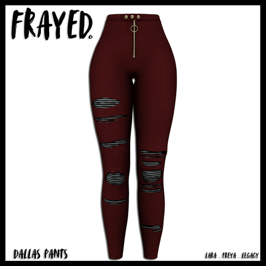 Frayed - Dallas Pants - Red