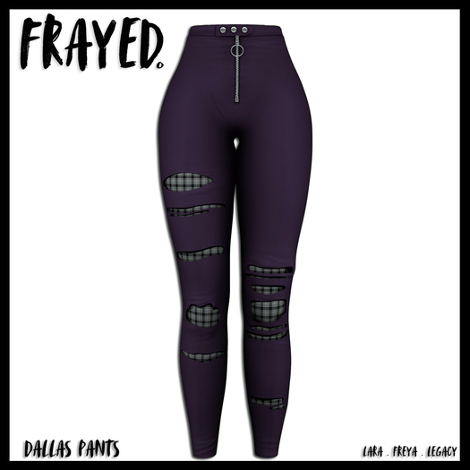 Frayed - Dallas Pants - Purple